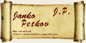 Janko Petkov vizit kartica